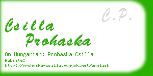 csilla prohaska business card